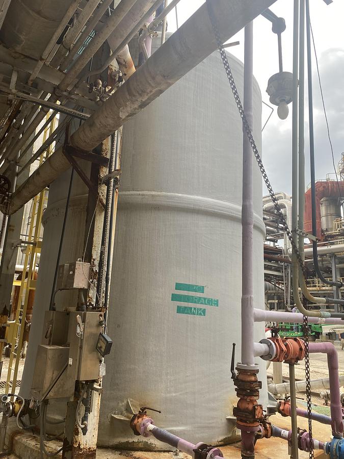 Used Used Fabricated Plastics Limited 23,000 gallon vertical fiberglass storage tank