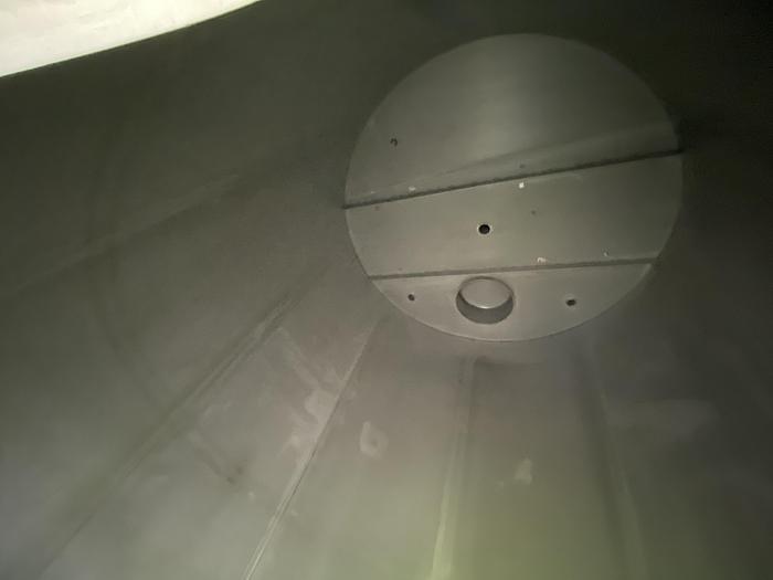 Used Used Bendel 7000 gallon 316 SS vertical storage tank.  10' diameter X 12' high straight side