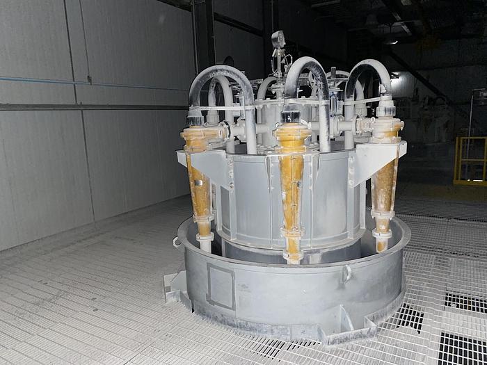 Used Used Weir Warman hydrocyclone arranged in a radical manifold “canister system” design