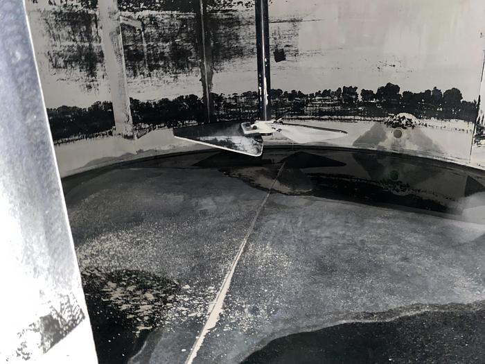 Used Used Wolfe Mechanical approximately 12,600 gallon 304L stainless steel vertical mix tank