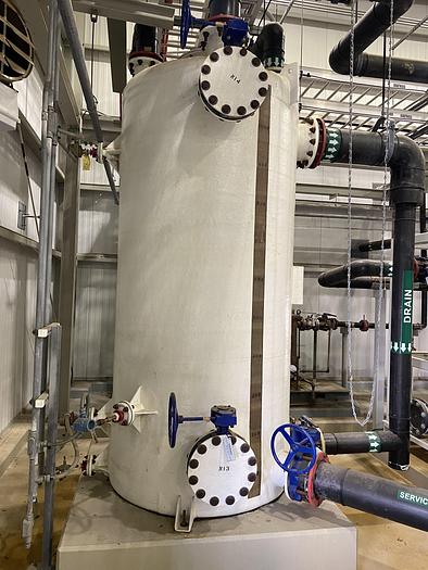 Used Used An-Cor Industrial Plastics Inc. approximately 1,100 gallon vertical fiberglass tank
