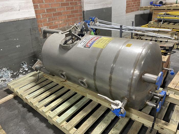Used Used approximately 300 gallon stainless steel vertical tank