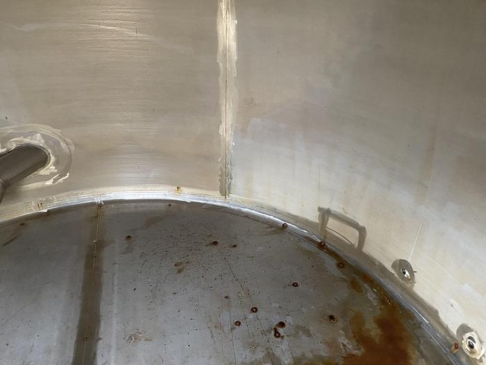 Used Used Wolfe Mechanical approximately 10,000 gallon 304L stainless steel vertical tank