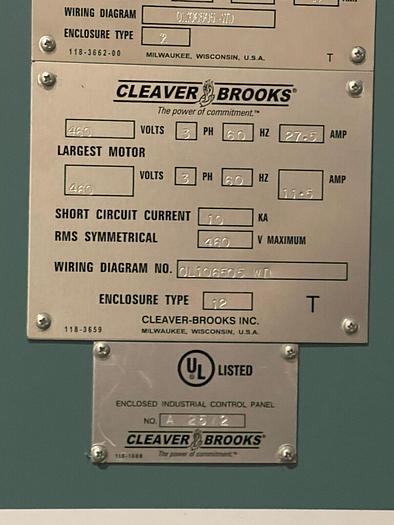 Used Unused Cleaver Brooks 300 HP Hot Water boiler