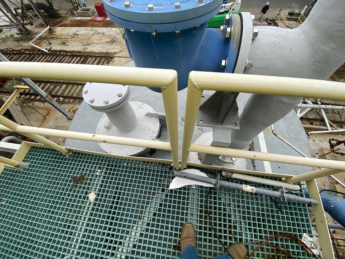 Used Used Fabricated Plastics Limited 23,000 gallon vertical fiberglass storage tank