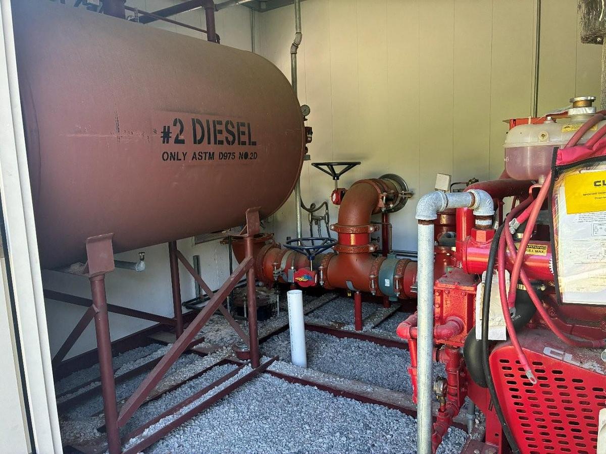 Unused Complete Diesel Fire Pump System in skidded Building