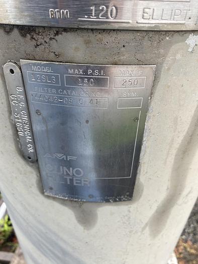 Used Used CUNO Filter Model 12SL3 stainless steel cartridge filter