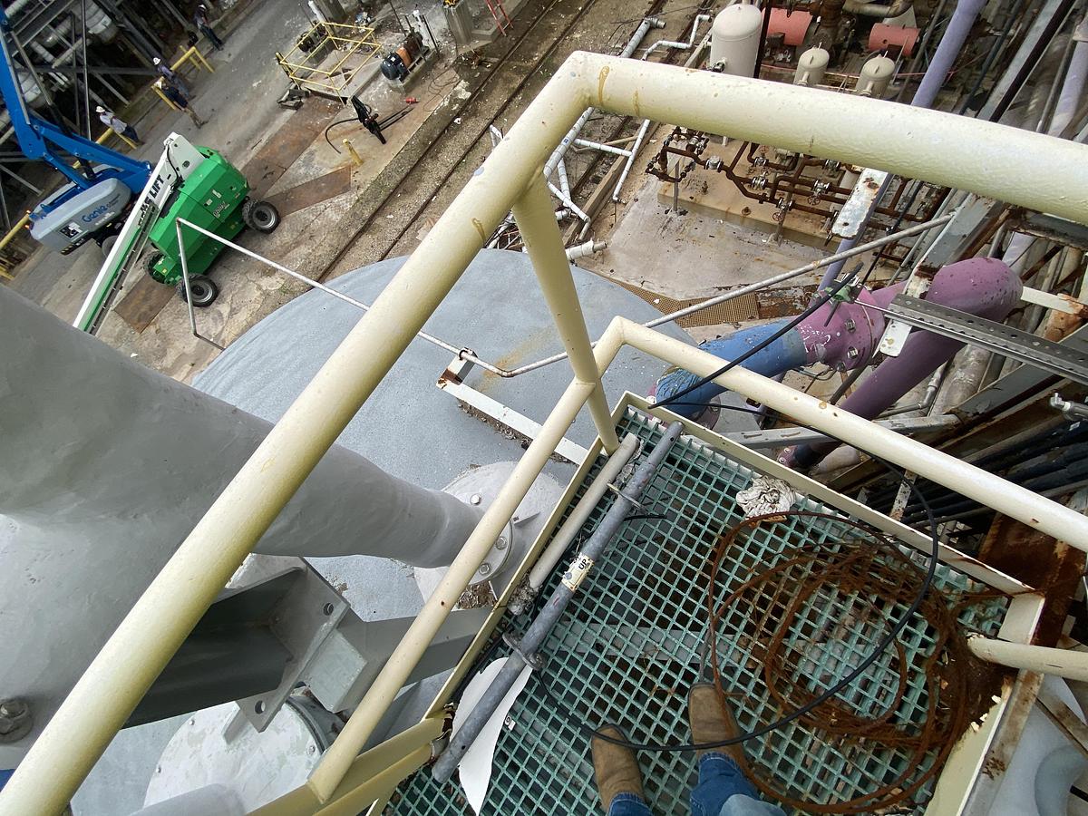 Used Used Fabricated Plastics Limited 23,000 gallon vertical fiberglass storage tank