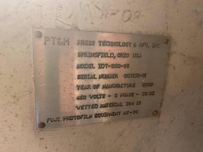 Used Used Press Technology & MFG Inc. Model IDT-200-9E 304 stainless steel internal drum thickener