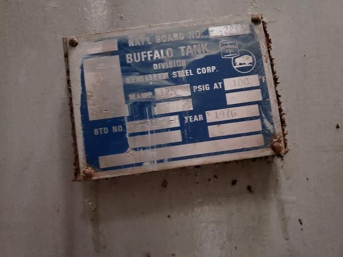 Used Used Buffalo Steel Div. approximately 17,000 gallon vertical carbon steel pressure tanks