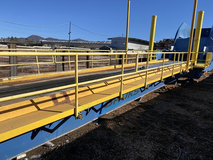 Used Used Bruks 70' Back-On Truck Dump with optimized smooth cargo flow receiving hopper