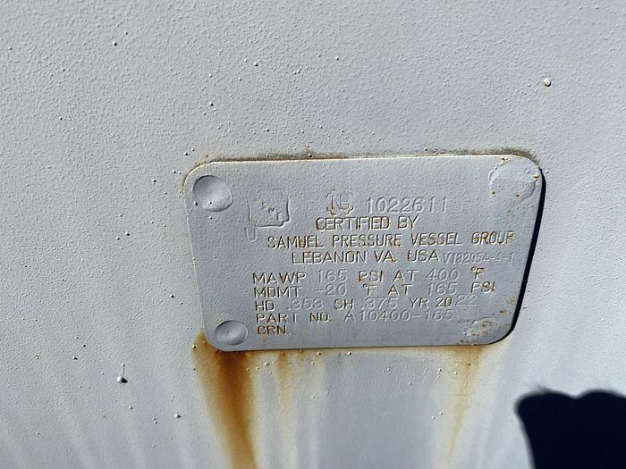 Used Unused Samuel Pressure Group 3000 gallon horizontal carbon steel pressure tank