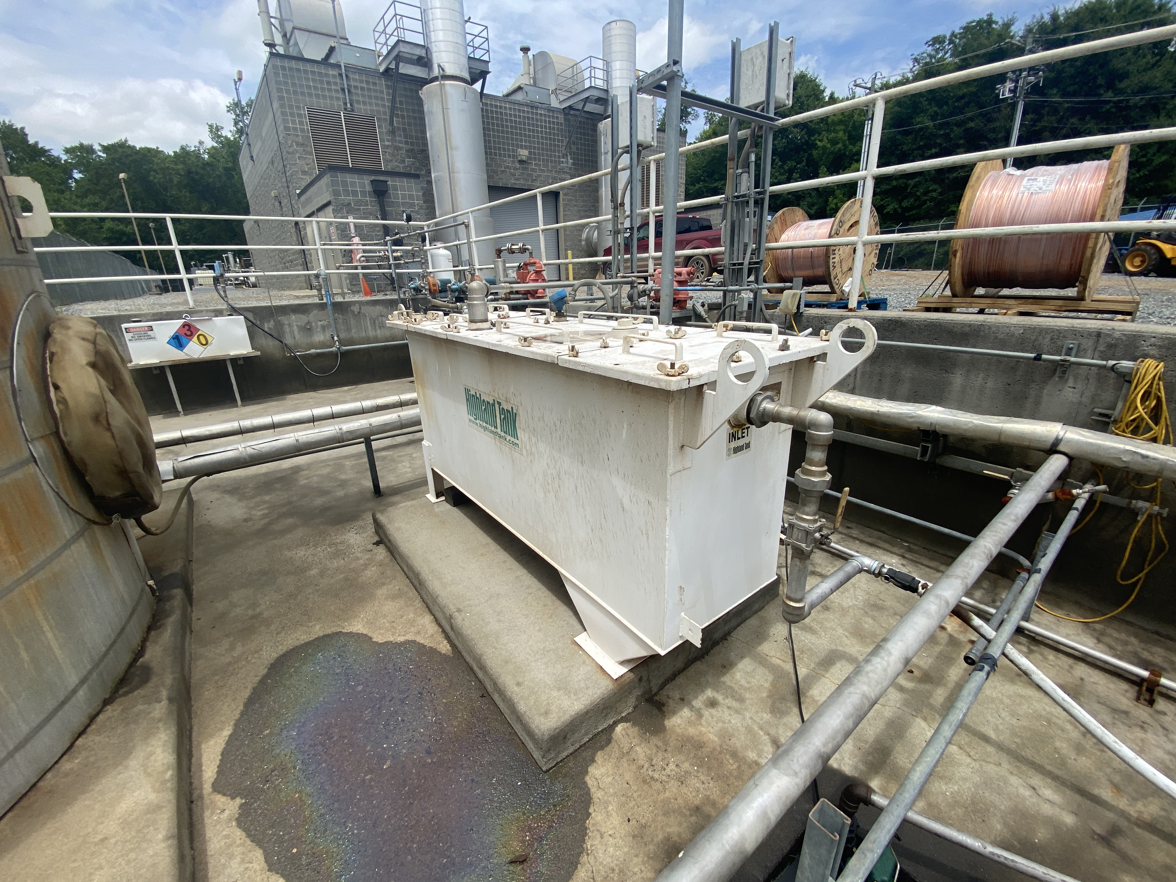 Used Used Highland Tank approximately 300 gallon rectangular  carbon steel oil/water separator tank
