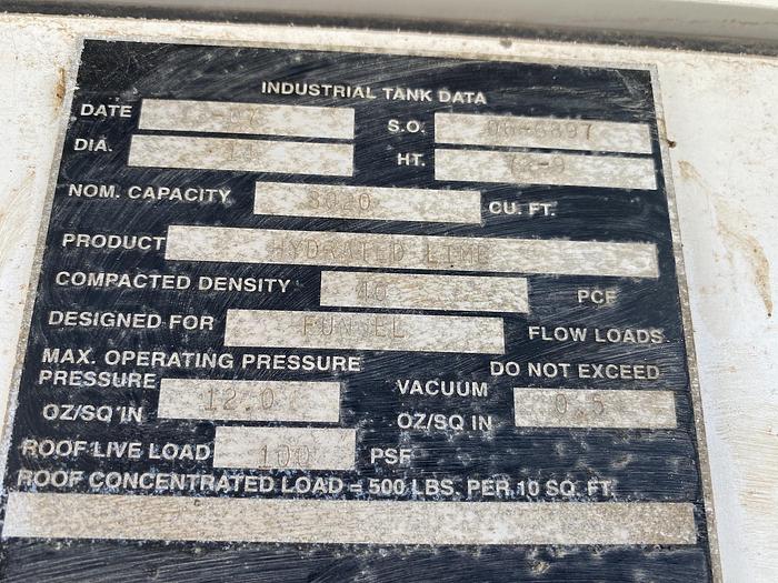 Used Used Columbian TecTank 8,020 cubic foot carbon steel vertical silo.