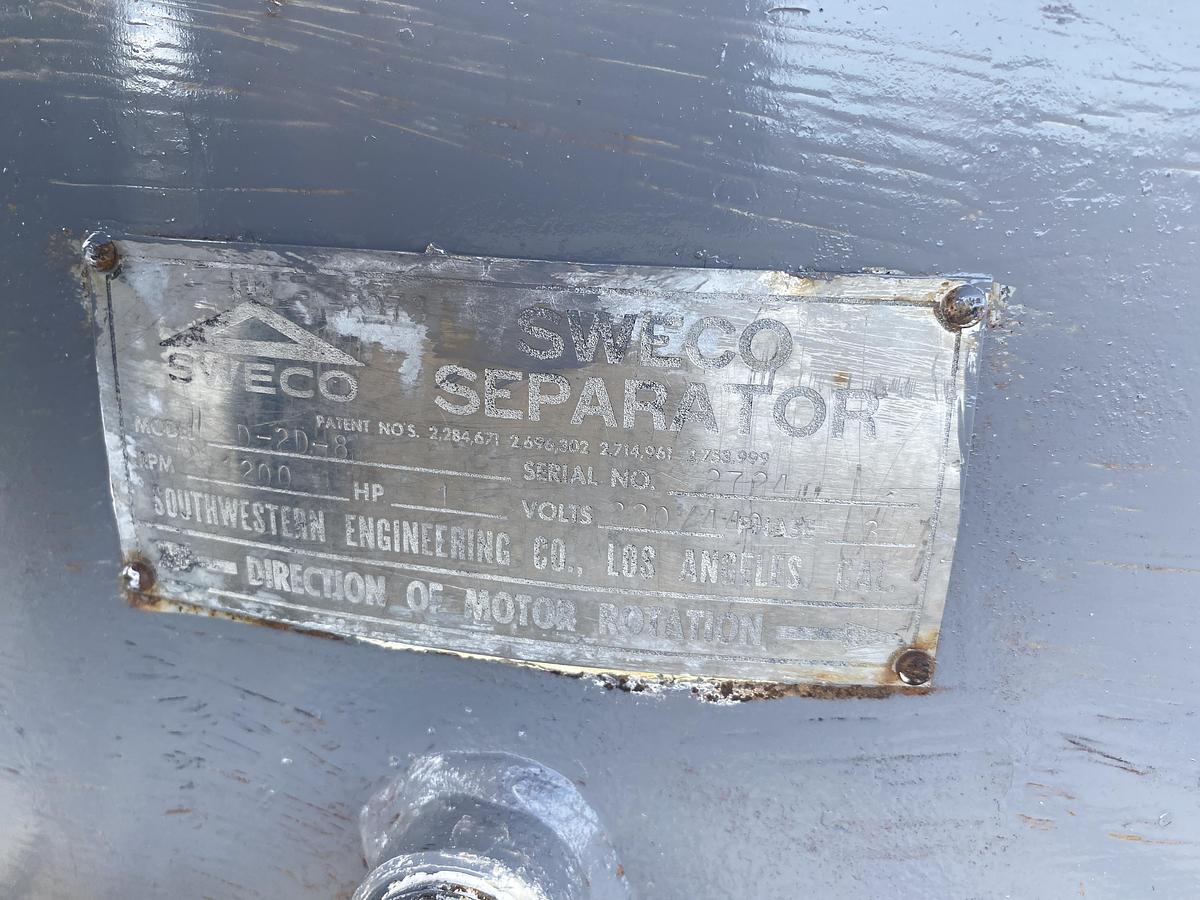 Used Used 48" Stainless Steel Sweco Screener Model D-2D-8