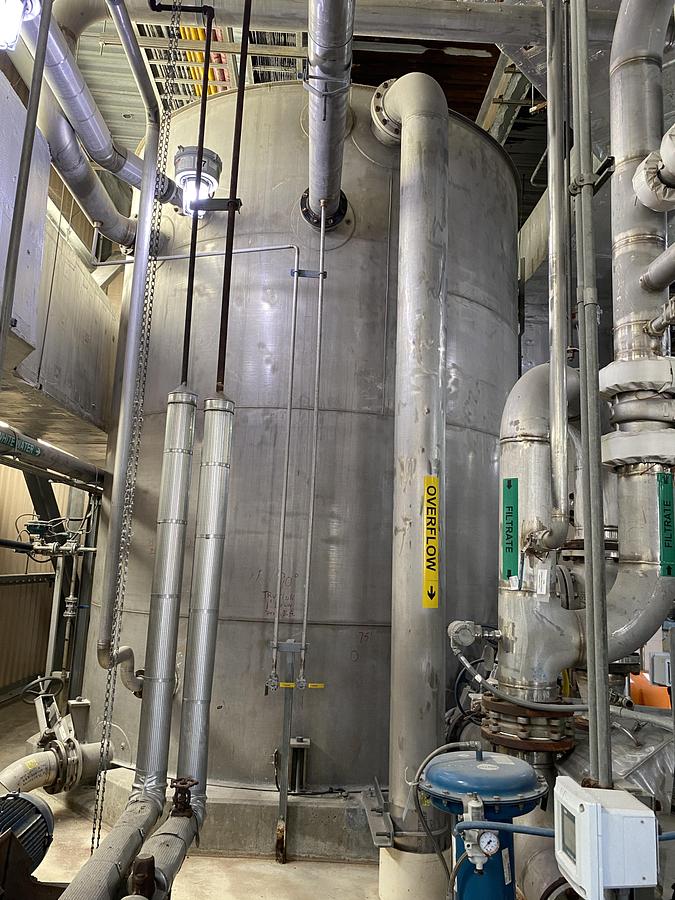 Used Used Erected Steel Products 16,000 gallon 316L stainless steel vertical tank