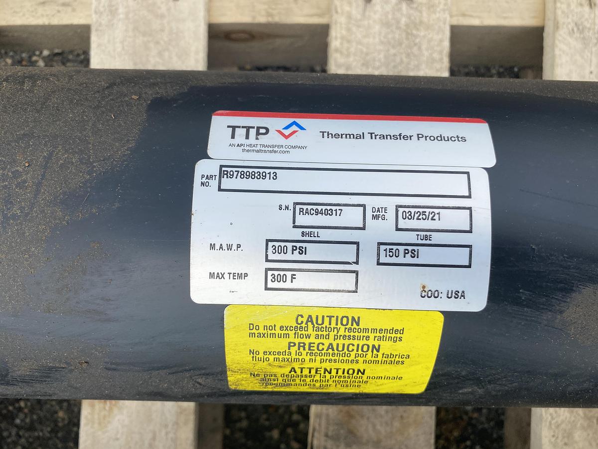 Unused Thermal Transfer Products 316 SS horizontal approximately 81 sq ft. shell and tube heat exchanger