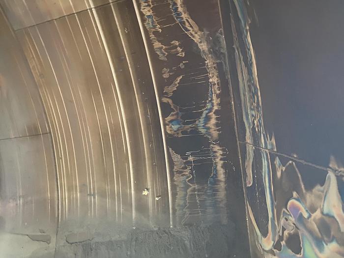 Used Used approximately 8500 gallon vertical stainless steel tank