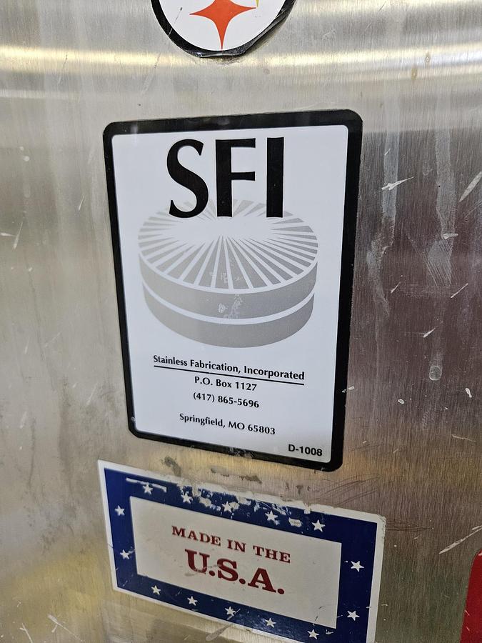 Used Used SFI 13,000 gallon 304 stainless steel sanitary storage tank