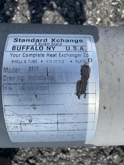 Used Used Standard Xchanger approximately 34 sq ft 316 stainless steel (4-Pass) shell and tube heat exchanger.