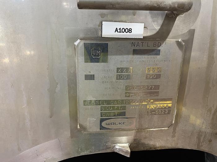 Used Used Walker 12,000 gallon 304 stainless steel vertical jacketed silo