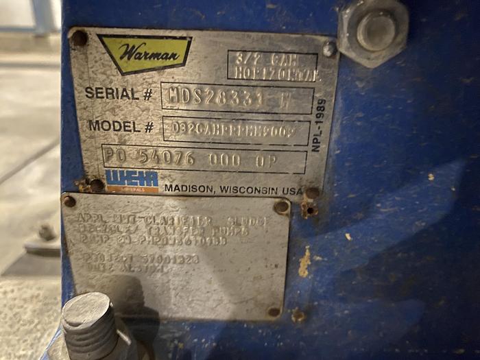 Used Used Weir Warman Model 032CAHRRRHH9009 3X2 CAH Slurry Pump