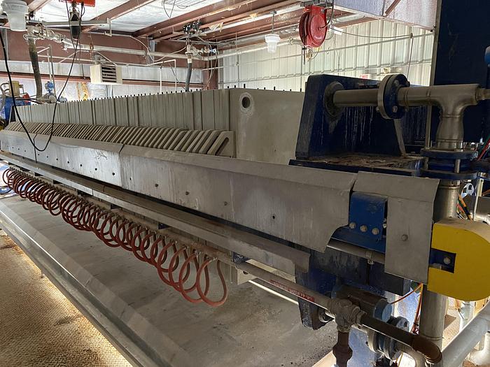 Used US Filter Press 100 cu. ft. recessed plate J-Press. Model: 1200M32-82-100SYHC