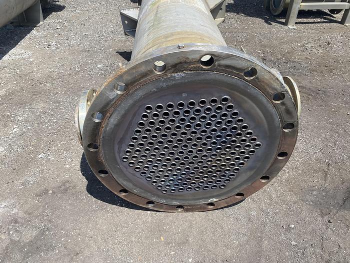 Used Used Titan Metal Fabricators Inc.  approximately 340 sq ft. 316L/Tantalum vertical shell and tube heat exchanger
