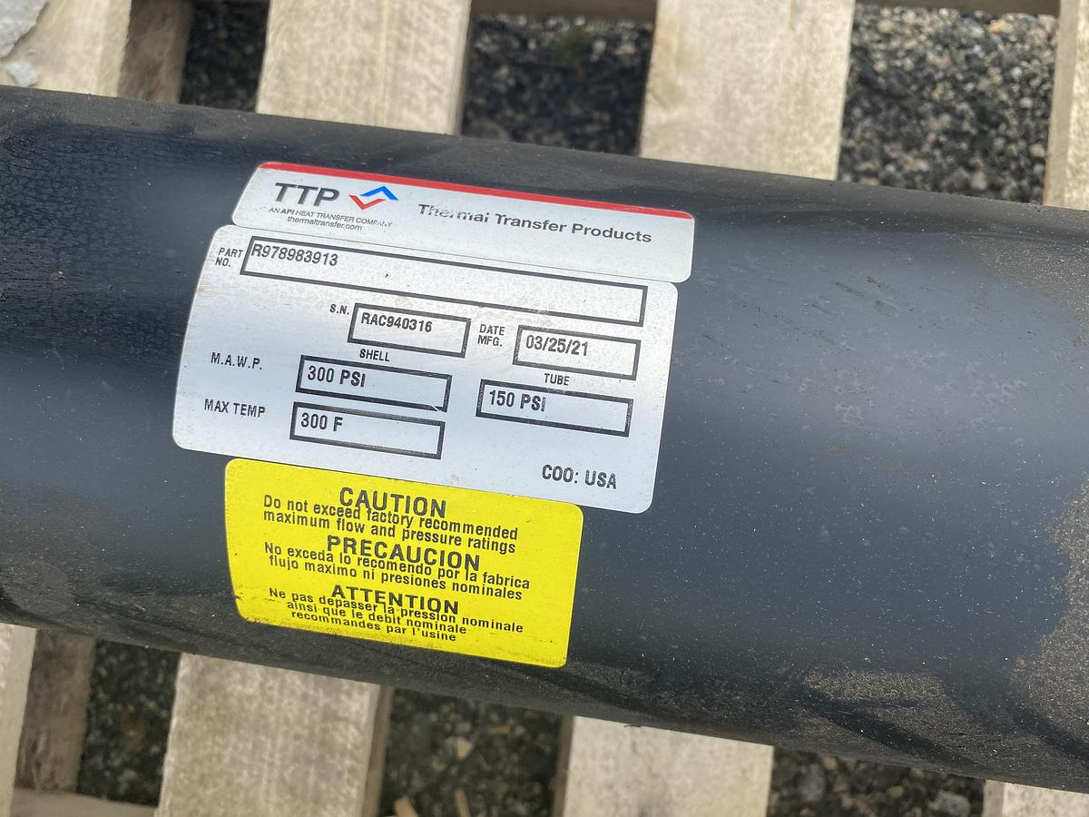 Unused Thermal Transfer Products 316 SS horizontal approximately 81 sq ft. shell and tube heat exchanger