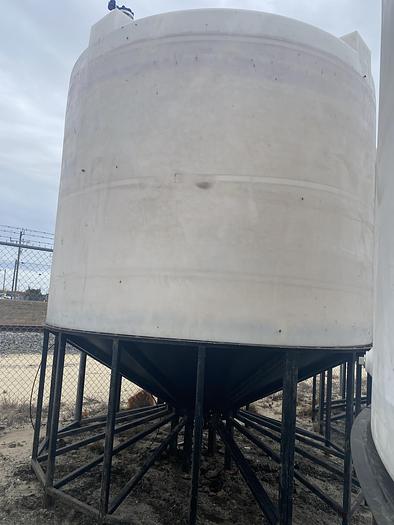 Used Used Assmann approximately 8000 gallon cone bottom poly tank