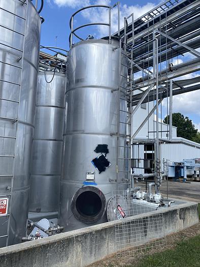 Used Used Eisenback Equipment Sales Inc.  approximately 3000 gallon 304 stainless steel vertical storage tank