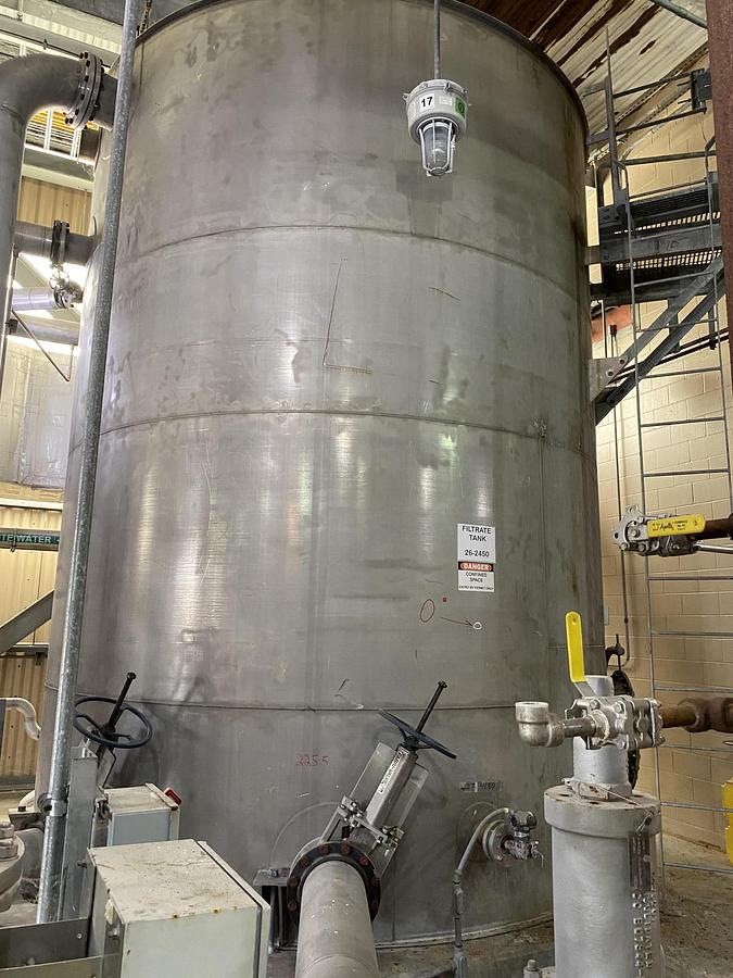 Used Used Erected Steel Products 16,000 gallon 316L stainless steel vertical tank