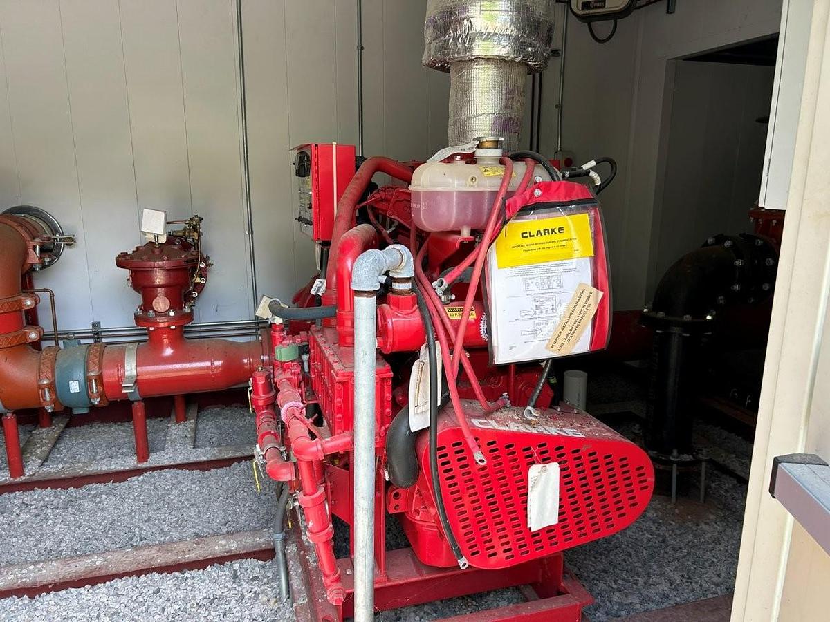 Unused Complete Diesel Fire Pump System in skidded Building
