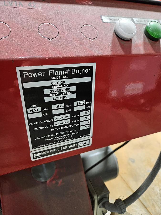 Used Used Aldrich Heat-Pak Model A3S5-85-G/A3S5R-C-85-G 85HP low pressure, hot water boilers
