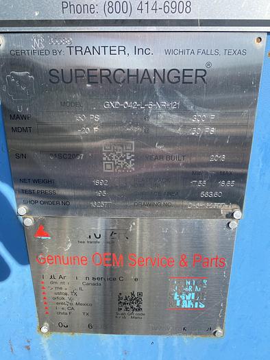 Used Used Tranter Supercharger approximately 563.60 sq ft stainless steel plate heat exchanger