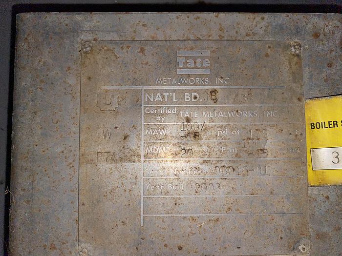 Used Used Tate Metalworks approximately 4,000 gallon 2205 duplex stainless steel vertical sand filter