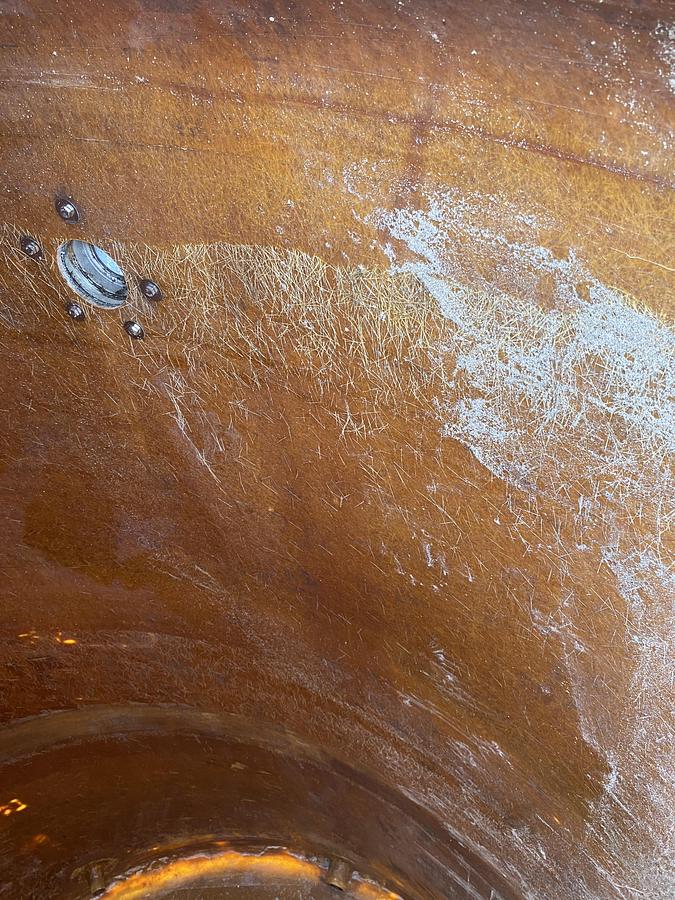 Used Used approximately 4,000 gallon vertical fiberglass storage tank.