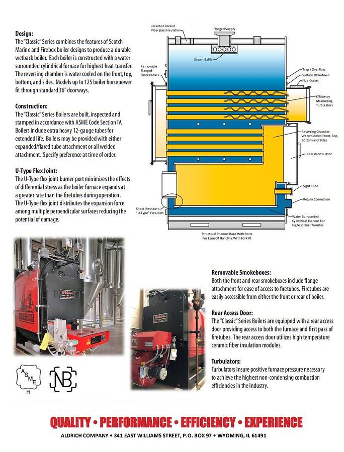Used Used Aldrich Heat-Pak Model A3S5-85-G/A3S5R-C-85-G 85HP low pressure, hot water boilers