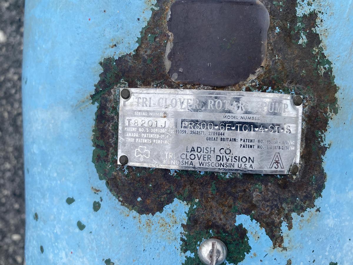 Used Used Tri-Clover sanitary Rotary Pump Model PR300-6F-TC1-4-ST-S