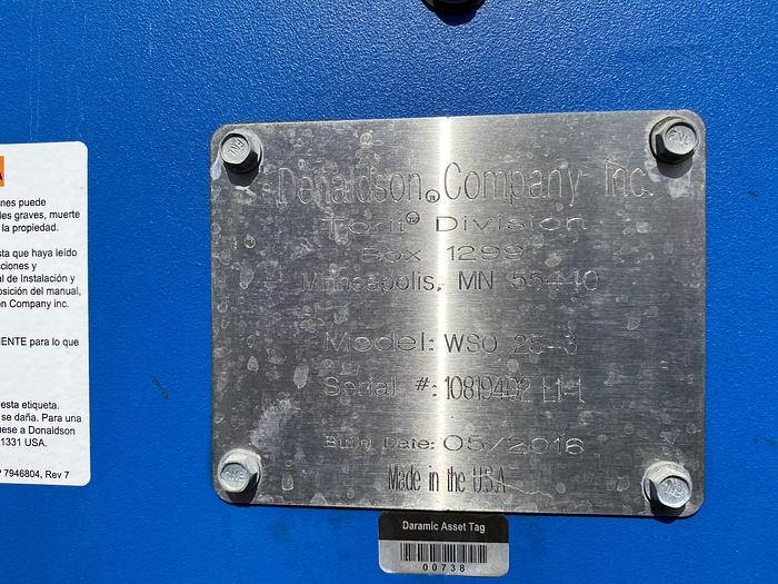Used Used Donaldson Torit Model WSO 25-3 5500 CFM Mist Collector