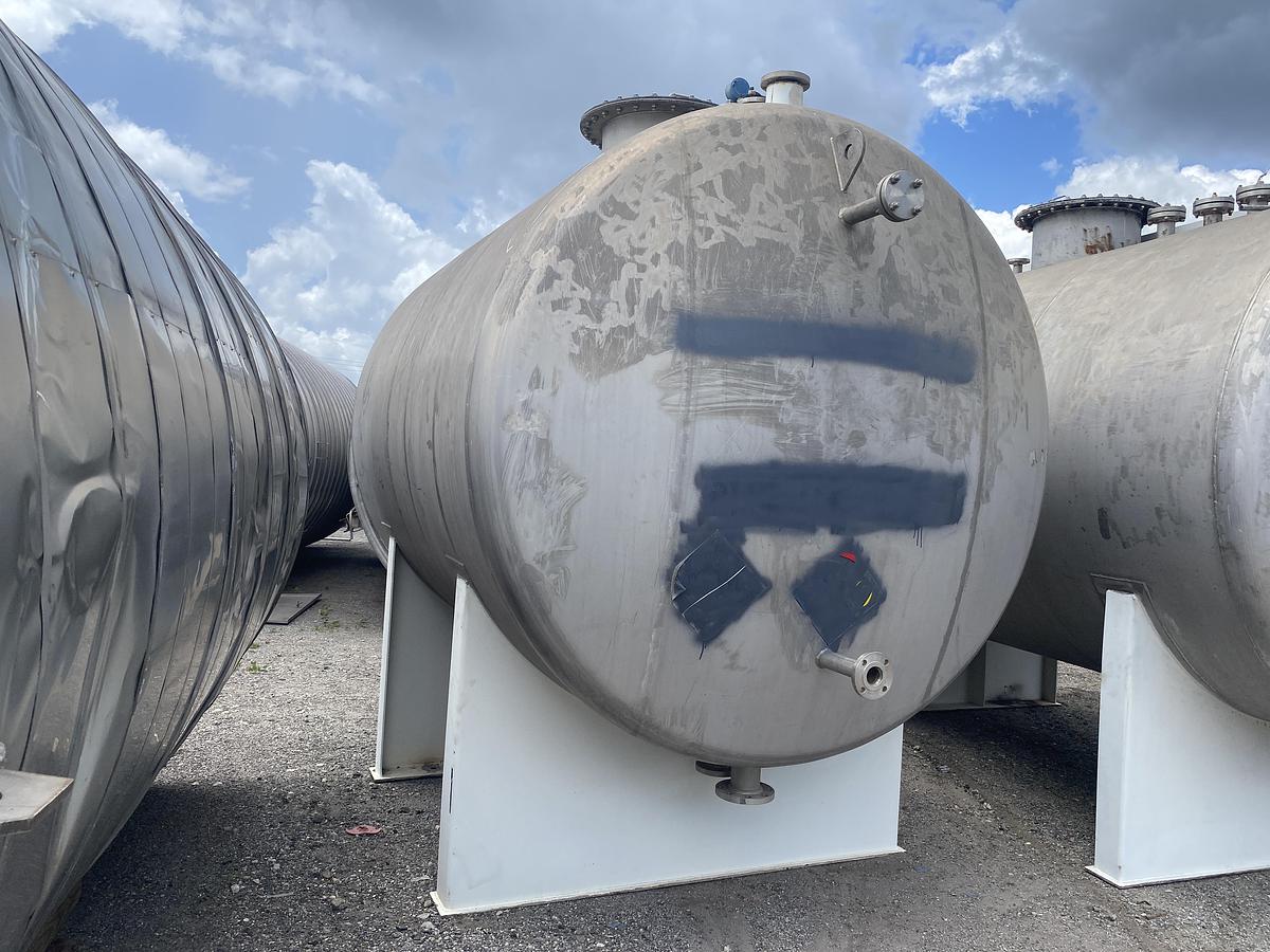Used Used Industrial Metal Works Inc.  approximately 3000 gallon stainless steel horizontal storage tank