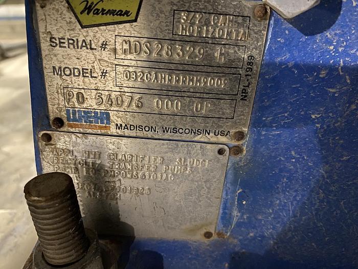 Used Used Weir Warman Model 032CAHRRRHH9009 3X2 CAH Slurry Pump