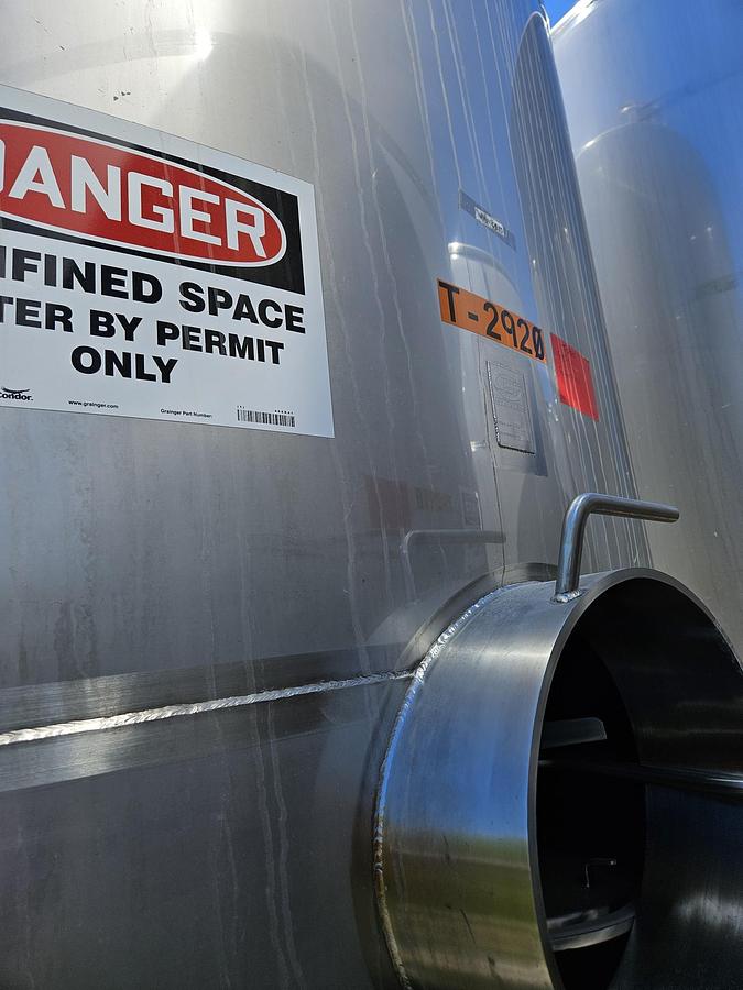 Used Used JBF Stainless 10,380 gallon 304 stainless steel sanitary vertical storage tanks