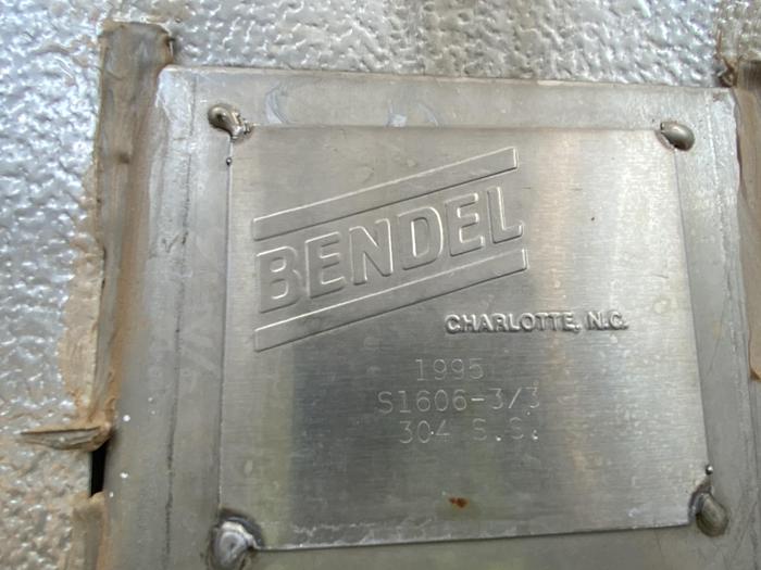 Used Used Bendel approximately 39,700 gallon 304 stainless steel vertical storage tank.