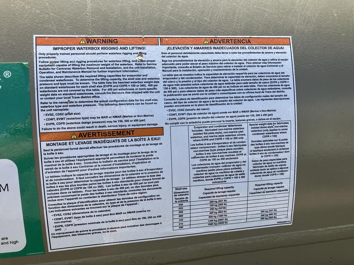 Unused Trane CVHF1300 1200 Ton Capacity Centrifugal liquid chiller