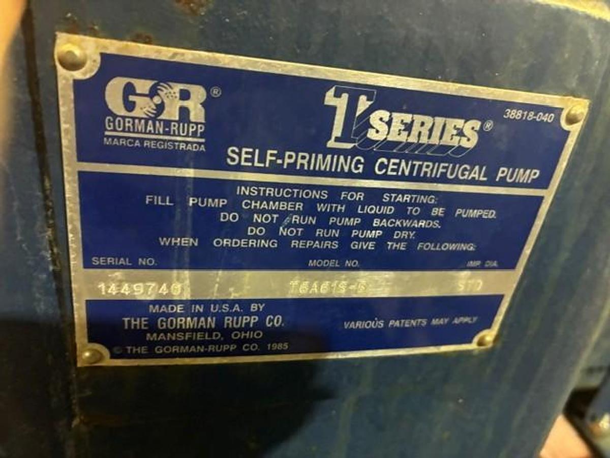 Used (3) Used Gorman Rupp Co. Model T6A61S-B Self Priming Pumps