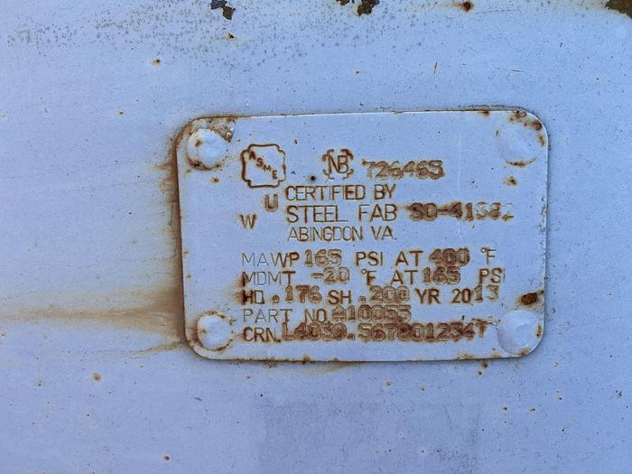 Used Used Steel Fabricators approximately 300 gallon vertical carbon steel air receiver