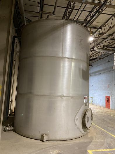 Used Used Wolfe Mechanical approximately 12,600 gallon 304L stainless steel vertical tank