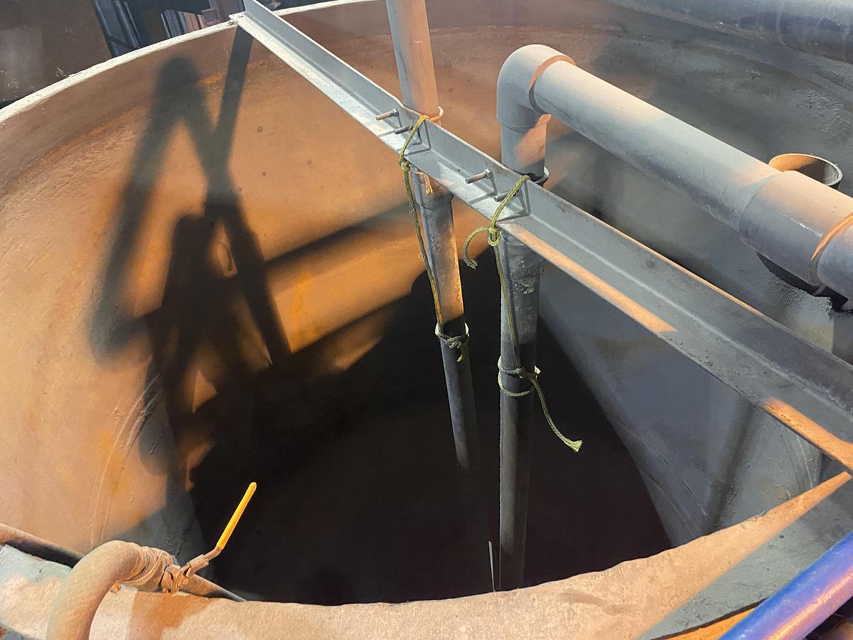 Used (2) Used approximately 3000 gallon fiberglass cone bottom tanks