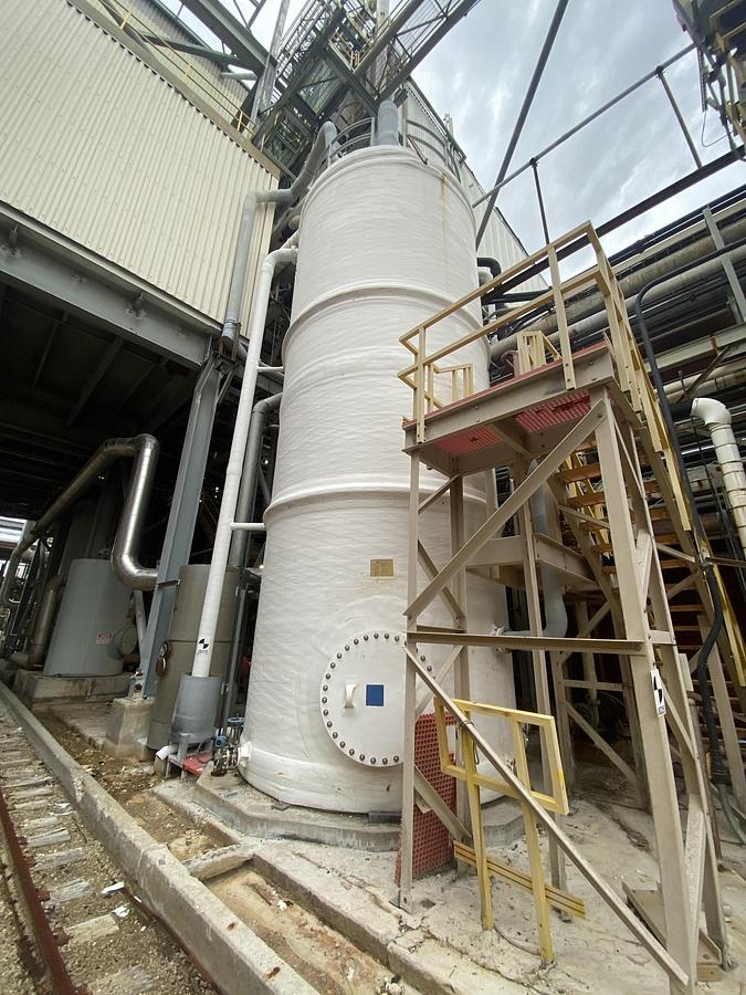 Used Used All Plastics & Fiberglass Inc. approximately 27,000 gallon vertical fiberglass storage tank